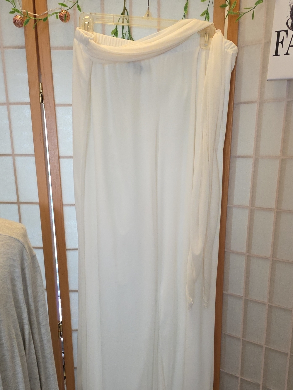 White Women's Wrap Maxi Skirt